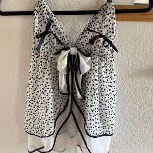 NWT Victoria's Secret Very Sexy Peek-a-Boo Polka Dot Babydoll Size large